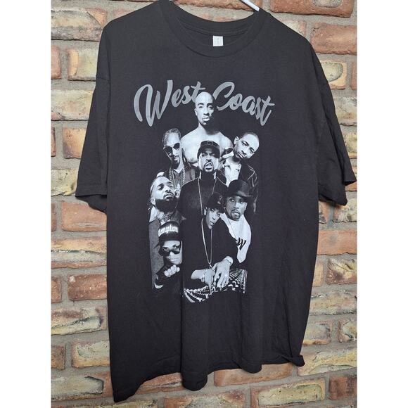 West Coast Rap Legends T-Shirt 2XL Tupac Snoop Dre Cube Eazy-E Vintage Style - Picture 1 of 6